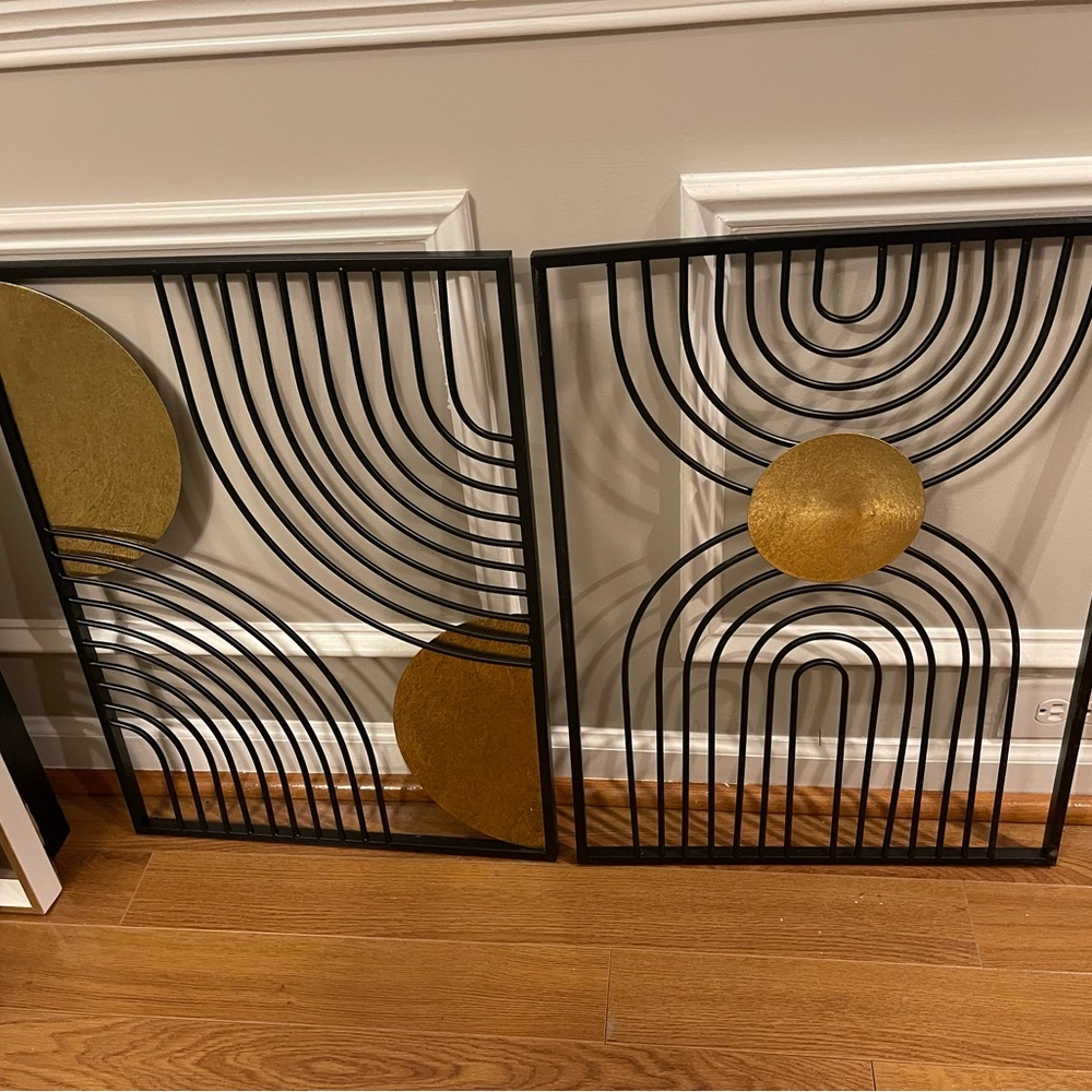 Modern Black and Gold Wall Art Decor